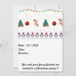 Cartão de convite para natal 5 x 7