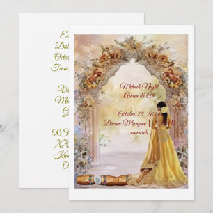 Cartão de Convite para Noite de Mehndi 2026   Flor