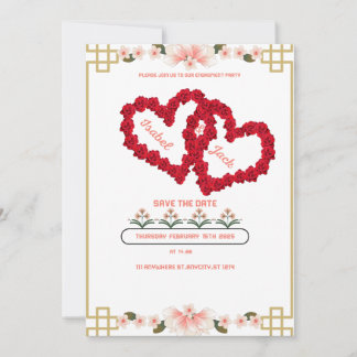 Cartão de convite para noivadoTamanho: 5" x 7"