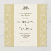 Cartão de convite para o casamento de bismillah co