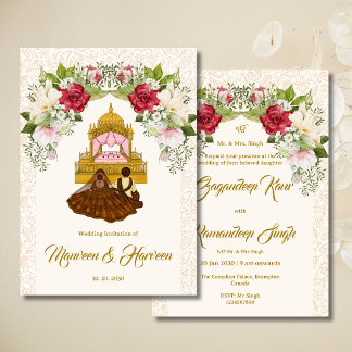 Cartão de convite para o casamento do Watercolor f