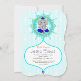 Cartão de convite para o Chá de fraldas Ganesha de