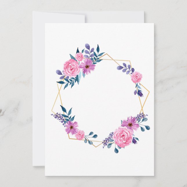 Cartão de Convite para Ouros de Flores de Quadro (Frente)