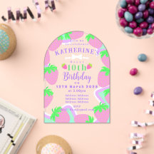 Cartão de Convite para Pastel de Aniversário de Mo