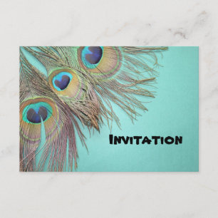 Cartão de Convite para Penas de Peacock