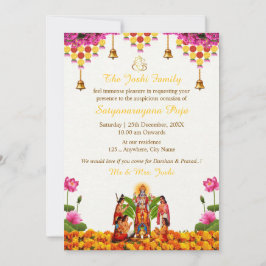 Cartão de Convite para Pooja do Satyanarayan Bhagw