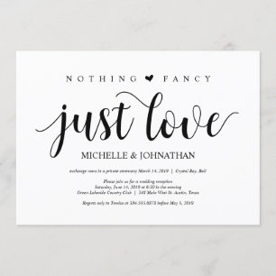 Cartão de Convite para Recepção de Casamento Rústi