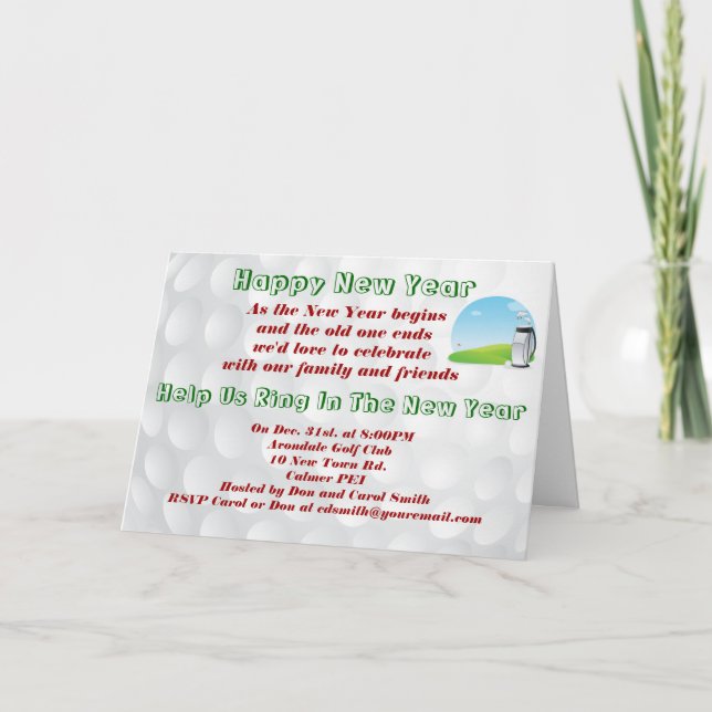 Cartão de convite para Véspera de Ano Novo orienta (Frente)