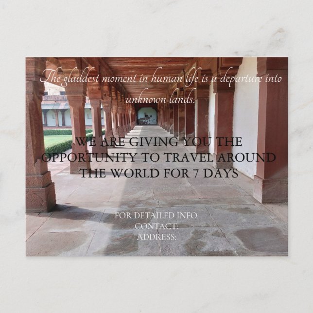 Cartão de convite para Viagem (Frente)