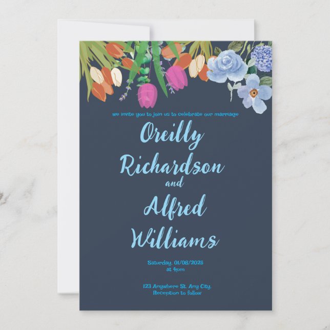 Cartão de Convite Personalizado Elegante (Frente)