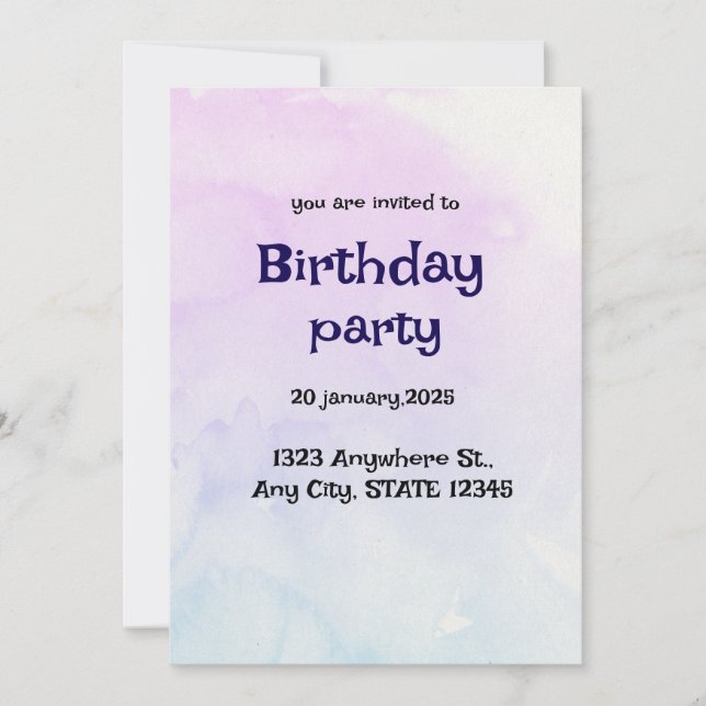 Cartão de Convite Personalizado Elegante para Qual (Frente)