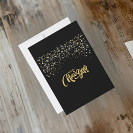 Cartão de Convite Personalizado Preto Elegante