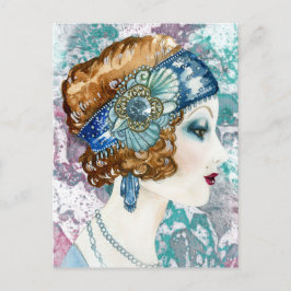 Cartão de Convite Personalizável Dama Flapper dos