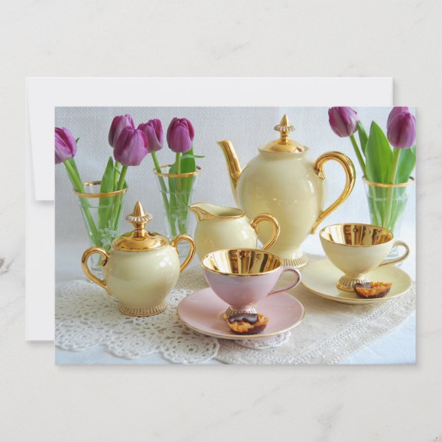 Cartão de Convite Personalizável de Manhã do Café (Frente)