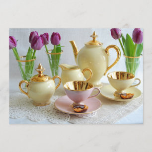 Cartão de Convite Personalizável de Manhã do Café