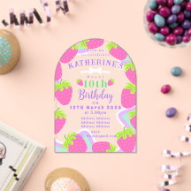 Cartão de Convite Rosa de Aroma de Morango