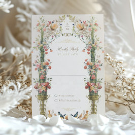 Cartão de Convite RSVP de Casamento de Fantasia Fl