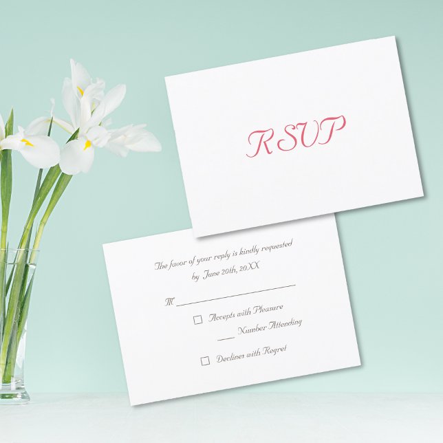 Cartão de Convite RSVP de Festa Elegante Simples P (Custom Simple Elegant Party RSVP Invitation Card)