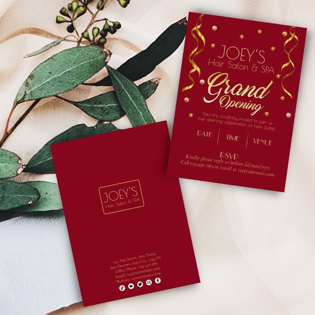 Cartão de Convite RSVP de Negócios de Grande Abert (Criador carregado)