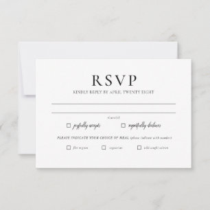 Cartão de Convite RSVP Minimalista Elegante Simple
