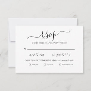 Cartão de Convite RSVP Minimalista Elegante Simple