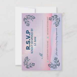 cartão de convite RSVP nas cores mais bonitas