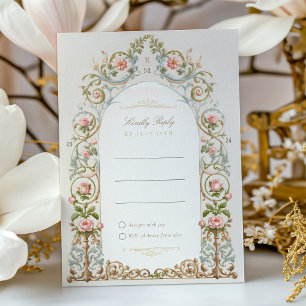 Cartão de Convite RSVP para Casamento de Jardim Vi