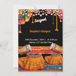Cartão de Convite Sangeet