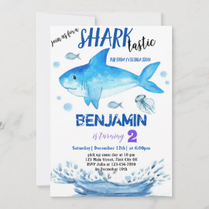 Cartão de Convite Sharktastic Diferente de Aniver