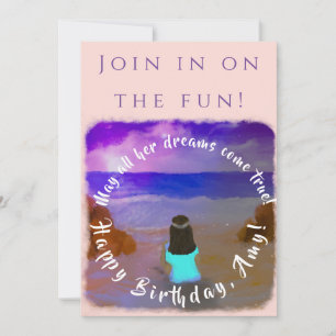 Cartão de Convite Simples para Eventos de Anivers