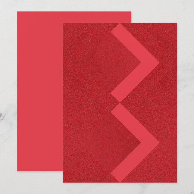 Cartão de Convite Texturizado Zigzag Vermelho - Pe (Frente/Verso)