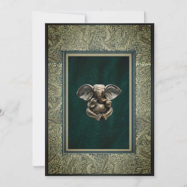 Cartão de convite tradicional de casamento do índi (Frente)