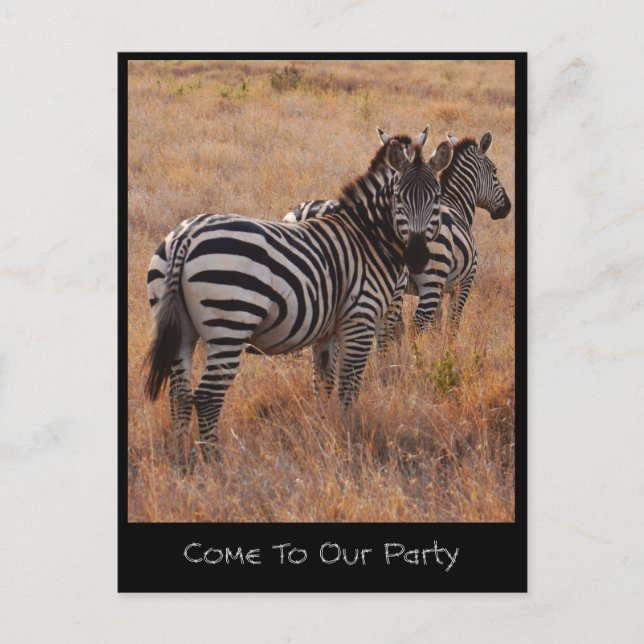 Cartão de Convite Zebra (Frente)