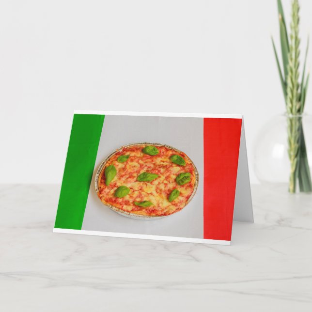 cartão de convites para pizza italiana (Frente)
