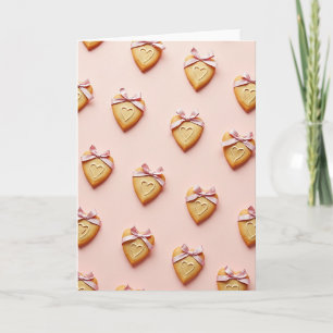 Cartão de Cookie Presente Coração Doce