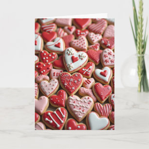 Cartão de Cookies de Coração do Dia dos Namorados