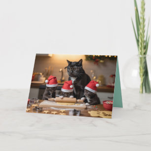 Cartão de Cookies de Natal de Gato Preto