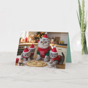 Cartão de Cookies de Natal do British Shorthair