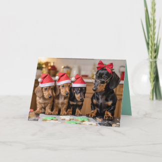 Cartão de Cookies de Natal do Dachshund