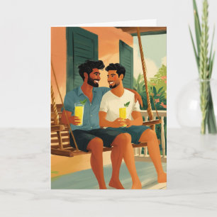Cartão de Coquetéis no Alpendre de Verão