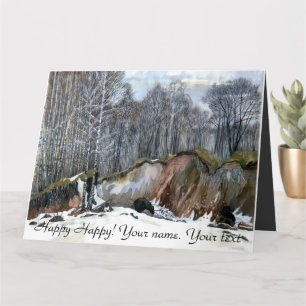 Cartão de     cor d'água Snowy ravinepainting