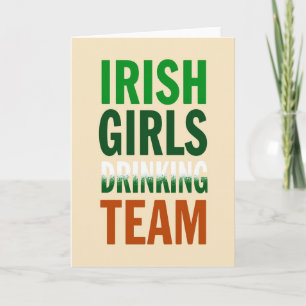 Cartão de Cor Verde da Equipe de Meninas Irlandesa