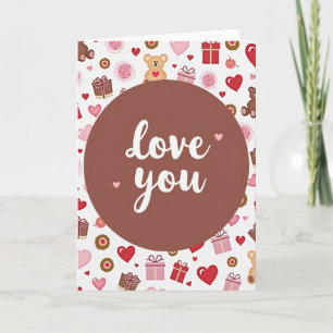 Cartão de Coração com Padrão de Amor