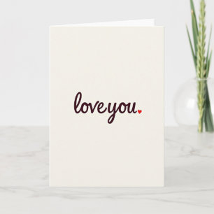 Cartão de Coração com Script Simples e Elegante
