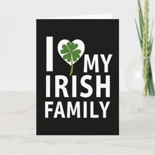 Cartão de Coração de Amor da Família Irlandesa