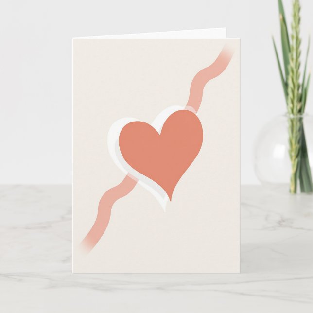Cartão de Coração de Amor Elegante (Frente)