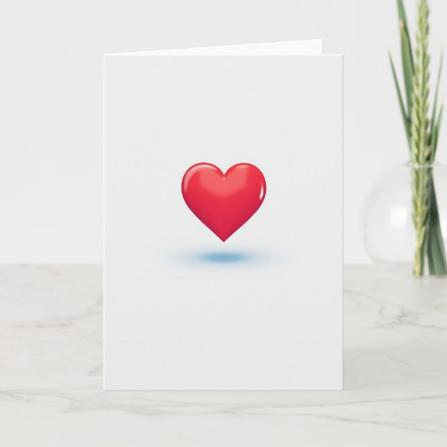 Cartão de Coração de Amor Simples (Frente)