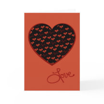 Cartão de Coração de Amor Vermelho