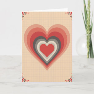 Cartão de Coração de Amor Vintage