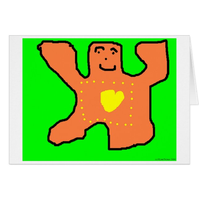 Cartão de Coração do Urso (Frente Horizontal)